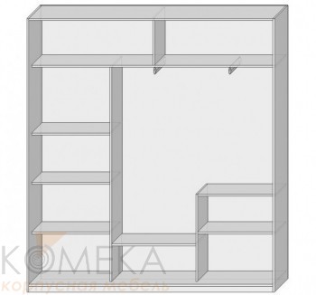 Шкаф-купе вешалка справа 3 двери 2090х450х2300 - Мебельный интернет-магазин Комека Екатеринбург