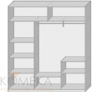 Шкаф-купе вешалка справа 3 двери 2090х600х2300 - Мебельный интернет-магазин Комека Екатеринбург