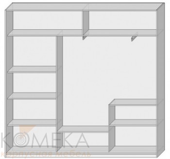 Шкаф-купе вешалка справа 3 двери 2390х450х2300 - Мебельный интернет-магазин Комека Екатеринбург
